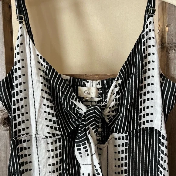 Elan Cutout Tie Front Maxi Cover-Up Sundress In Black/white Kenya Size
Medium - Picture 6 of 7